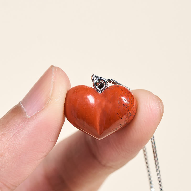 Nimara Ritual Heart Design Amethyst Topaz Pink Crystal Opal Tiger Eye White Crystal Red Jasper Amazonite Green Aventurine Black Obsidian Citrine Balance Necklace Pendant