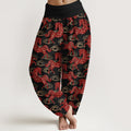 Nimara Ritual Cotton Gorgeous Horse Cloud Pattern Women's Elastic Waist Harem Pants