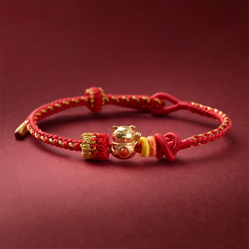Nimara Ritual Cat Copper Red String Luck Bracelet