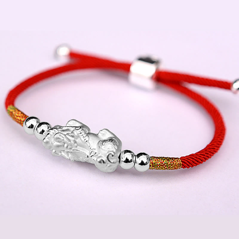 Nimara Ritual 24K Gold-Plated PiXiu Luck Red String Bracelet