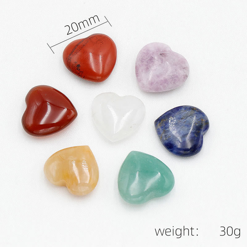 Nimara Ritual "May Love Surround You" Natural 6Pcs Small Amethyst Red Jasper Red Agate Topaz Green Aventurine Love Stone Decoration Includes Gift Message Card