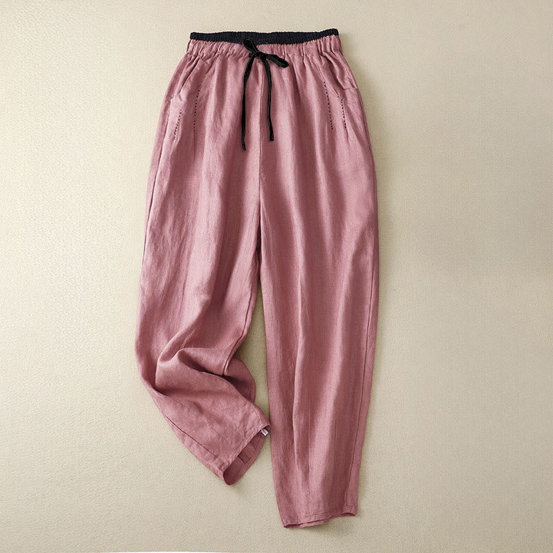 Nimara Ritual Commute Color Blocking Design Women's Harem 7-8 Length Pants With Pockets