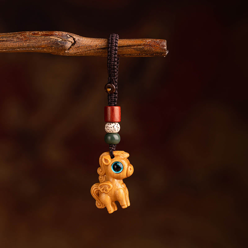 Nimara Ritual Year Of The Horse Red Sandalwood Star Moon Bodhi Seed Blessing Key Chain