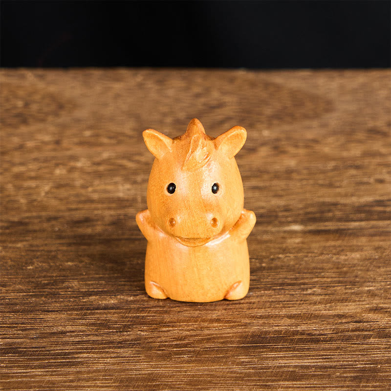 Nimara Ritual "Hoping You Success and Good Luck" Mini Year of the Horse Linden Wood Prosperity Decoration Includes Gift Message Card