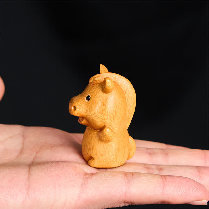 Nimara Ritual "Hoping You Success and Good Luck" Mini Year of the Horse Linden Wood Prosperity Decoration Includes Gift Message Card