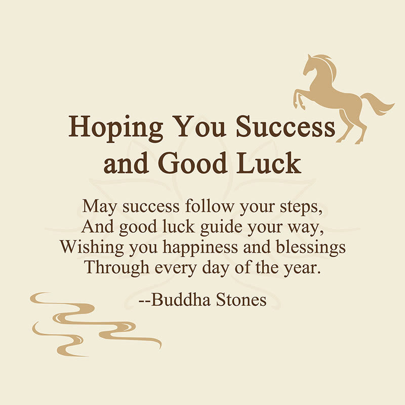 Nimara Ritual "Hoping You Success and Good Luck" Mini Year of the Horse Linden Wood Prosperity Decoration Includes Gift Message Card