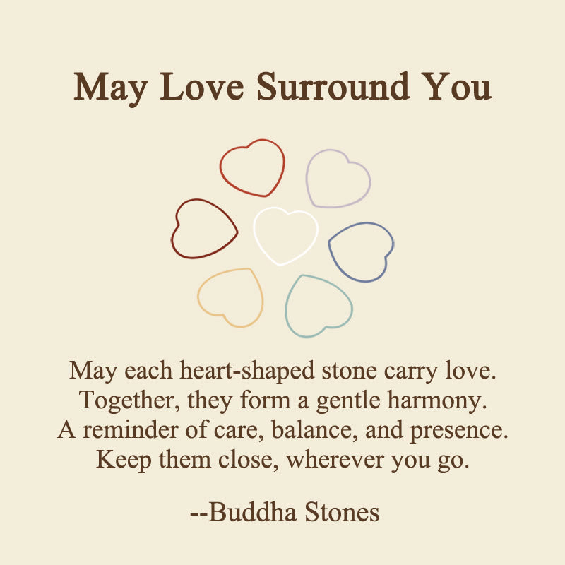 Nimara Ritual "May Love Surround You" Natural 6Pcs Small Amethyst Red Jasper Red Agate Topaz Green Aventurine Love Stone Decoration Includes Gift Message Card