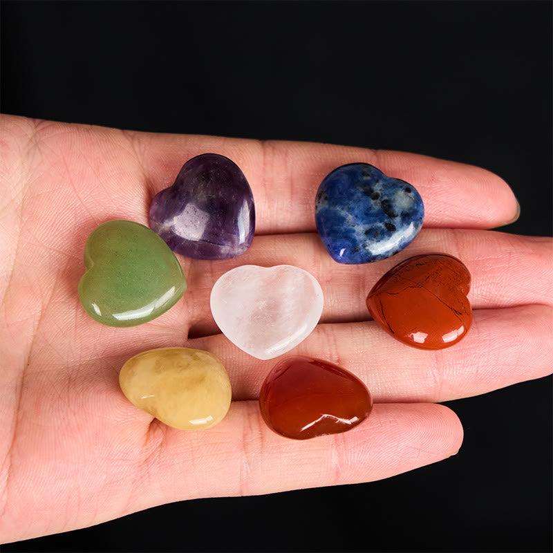 Nimara Ritual "May Love Surround You" Natural 6Pcs Small Amethyst Red Jasper Red Agate Topaz Green Aventurine Love Stone Decoration Includes Gift Message Card