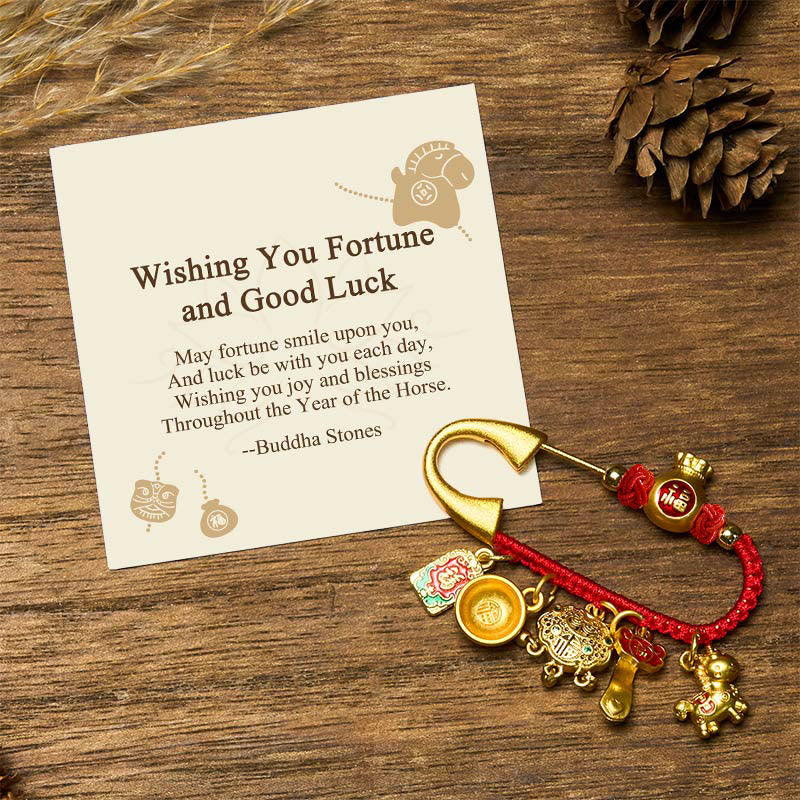 Nimara Ritual "Wishing You Fortune and Good Luck" Year of the Horse Brooch Includes Gift Message Card