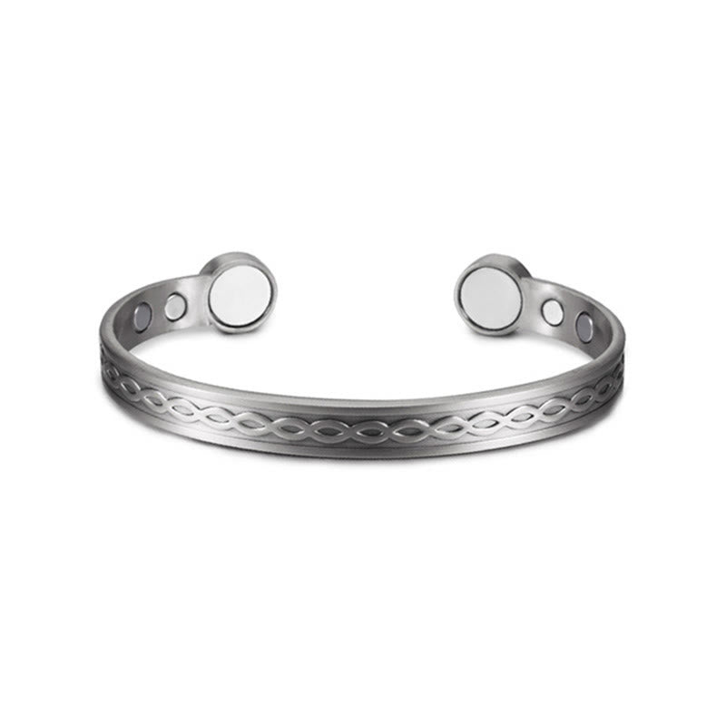 Nimara Ritual Interwoven Loop Pattern Copper Balance Luck Open Cuff Bracelet Bangle