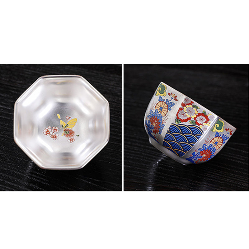 Nimara Ritual Chrysanthemum Flowers Ceramic Teacup Kung Fu Tea Cup