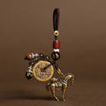Nimara Ritual Year Of The Horse Copper Brass Five-Emperor Coins Om Mani Padme Hum Protection Key Chain