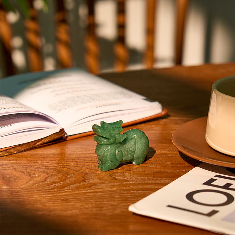 Nimara Ritual "Choose Wisely" Natural Small PiXiu Green Aventurine Luck Decoration Includes Gift Message Card