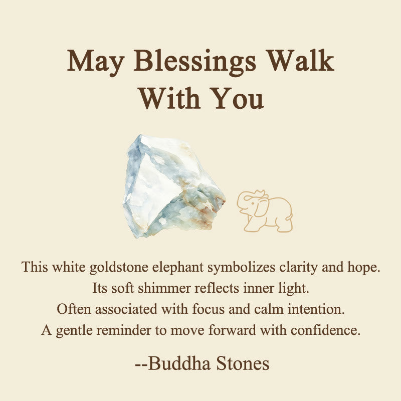 Nimara Ritual ''May Blessings Walk With You'' Natural Small Elephant Amazonite Amethyst Jade Black Obsidian Stone Decoration Includes Gift Message Card