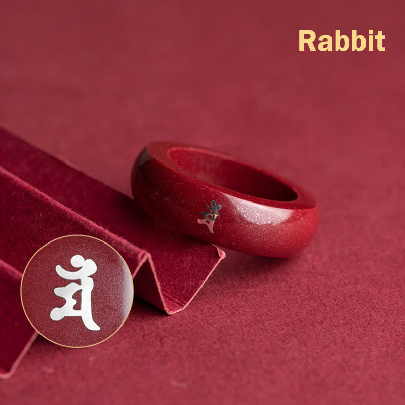 Nimara Ritual Chinese Zodiac Year Of The Horse Cinnabar Blessing Ring