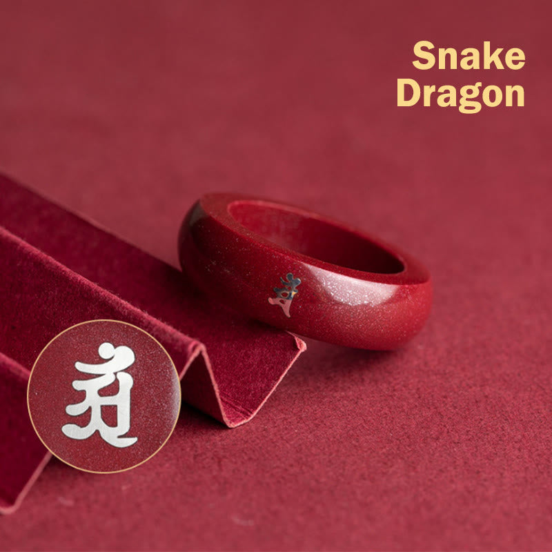 Nimara Ritual Chinese Zodiac Year Of The Horse Cinnabar Blessing Ring