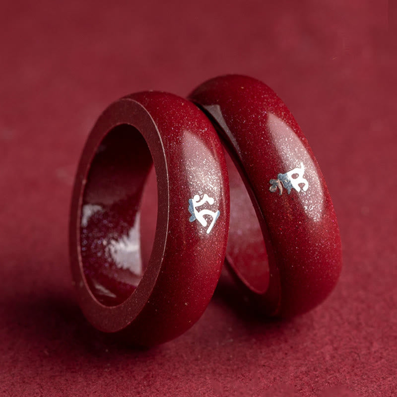 Nimara Ritual Chinese Zodiac Year Of The Horse Cinnabar Blessing Ring