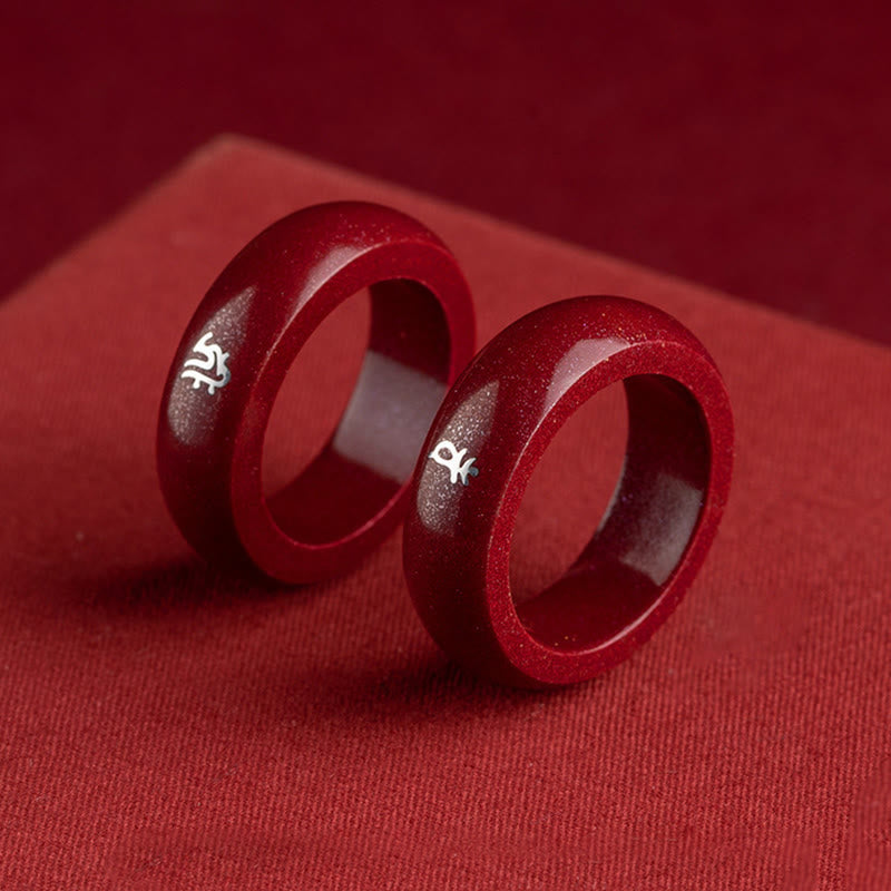 Nimara Ritual Chinese Zodiac Year Of The Horse Cinnabar Blessing Ring