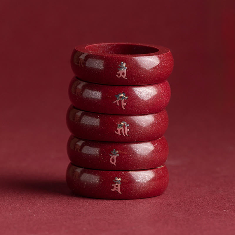 Nimara Ritual Chinese Zodiac Year Of The Horse Cinnabar Blessing Ring