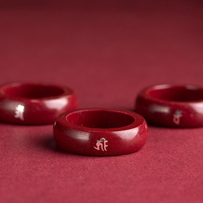 Nimara Ritual Chinese Zodiac Year Of The Horse Cinnabar Blessing Ring