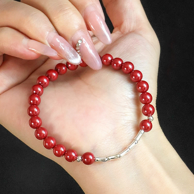 Nimara Ritual Cinnabar 925 Sterling Silver Calm Concentration Bracelet