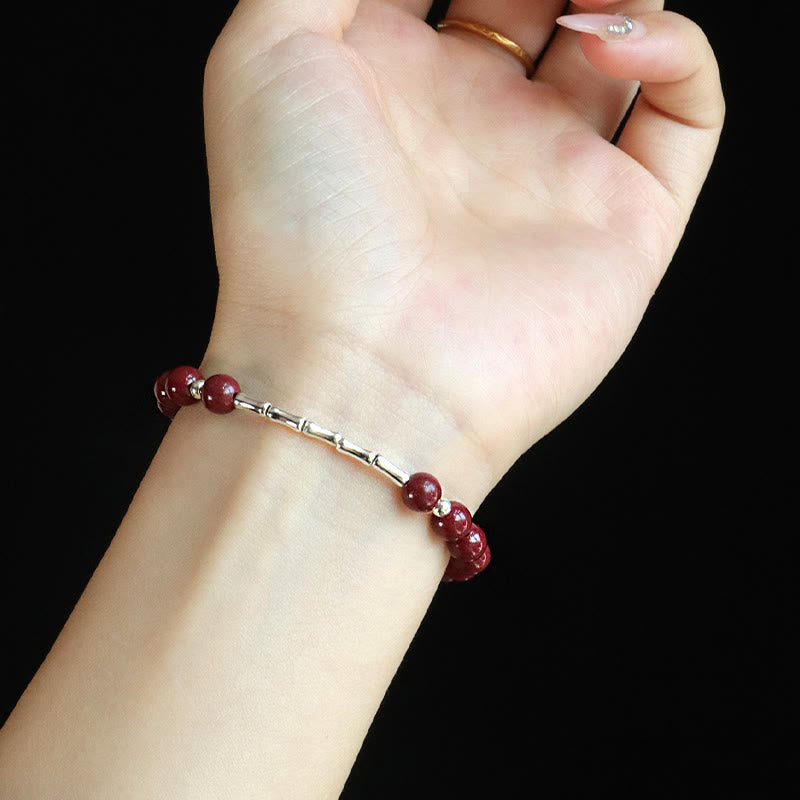 Nimara Ritual Cinnabar 925 Sterling Silver Calm Concentration Bracelet