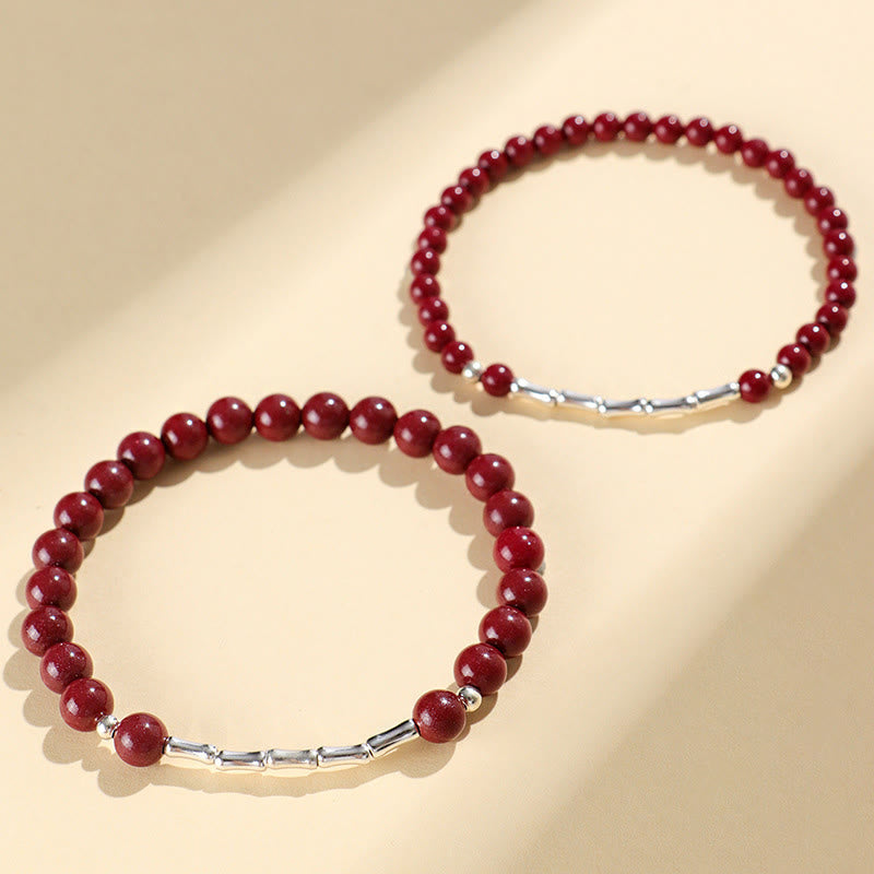 Nimara Ritual Cinnabar 925 Sterling Silver Calm Concentration Bracelet