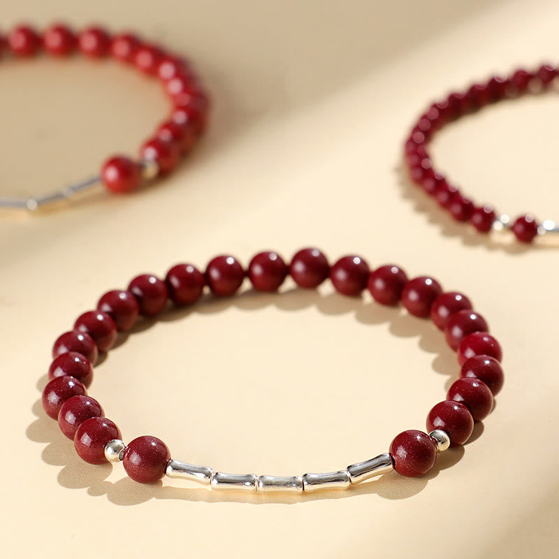 Nimara Ritual Cinnabar 925 Sterling Silver Calm Concentration Bracelet