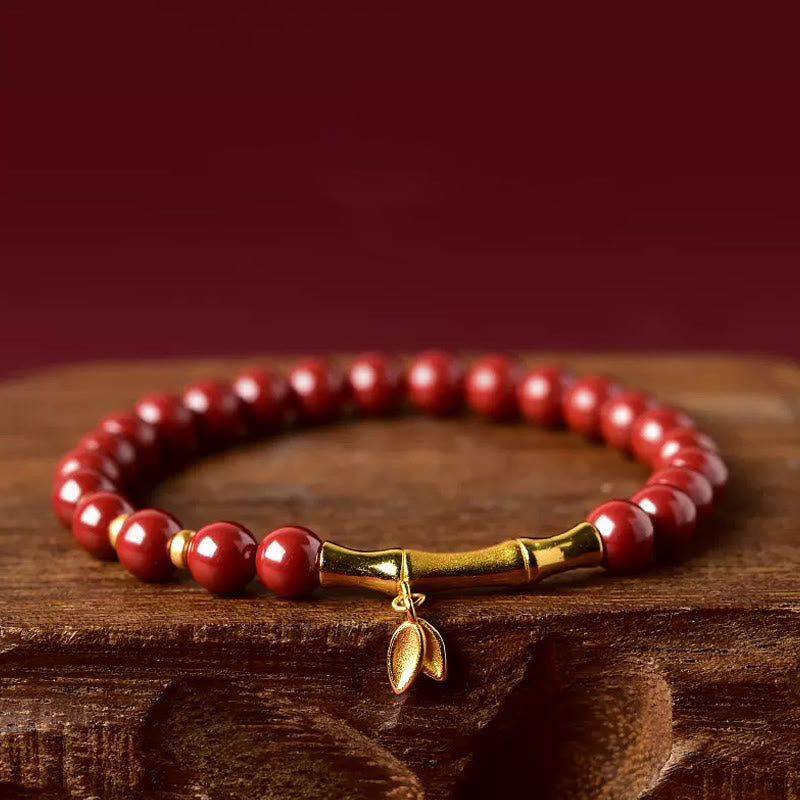 Nimara Ritual Bamboo Cinnabar 925 Sterling Silver Concentration Bracelet