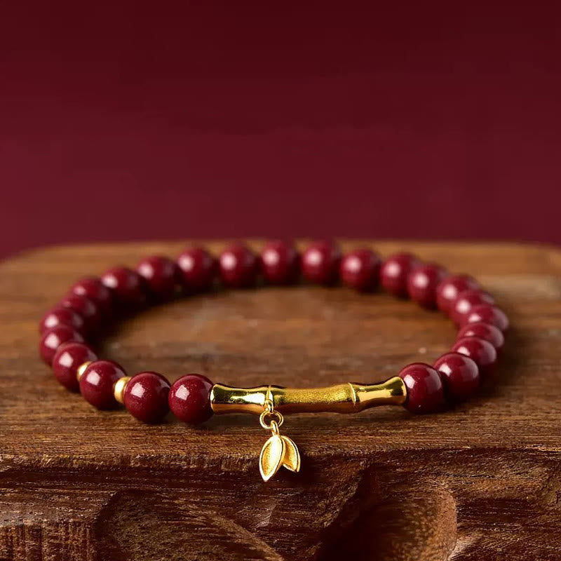 Nimara Ritual Bamboo Cinnabar 925 Sterling Silver Concentration Bracelet