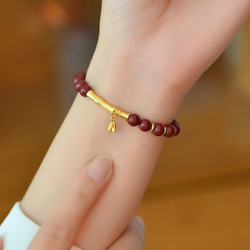 Nimara Ritual Bamboo Cinnabar 925 Sterling Silver Concentration Bracelet