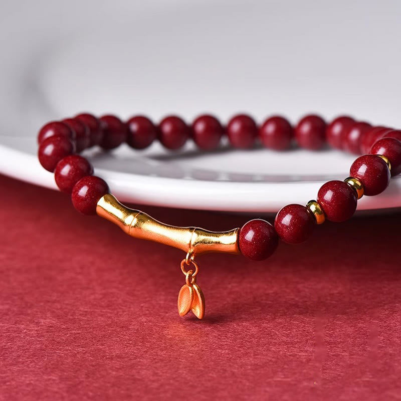 Nimara Ritual Bamboo Cinnabar 925 Sterling Silver Concentration Bracelet