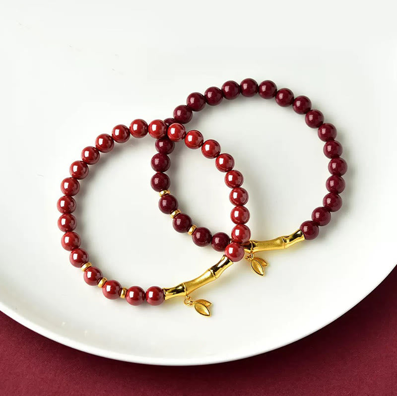 Nimara Ritual Bamboo Cinnabar 925 Sterling Silver Concentration Bracelet
