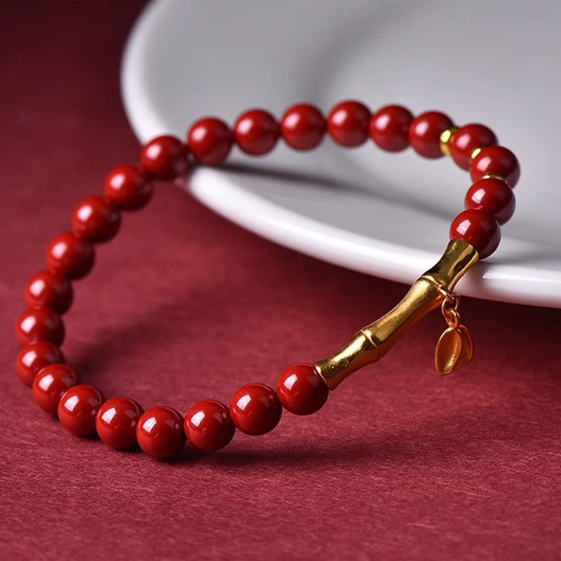 Nimara Ritual Bamboo Cinnabar 925 Sterling Silver Concentration Bracelet