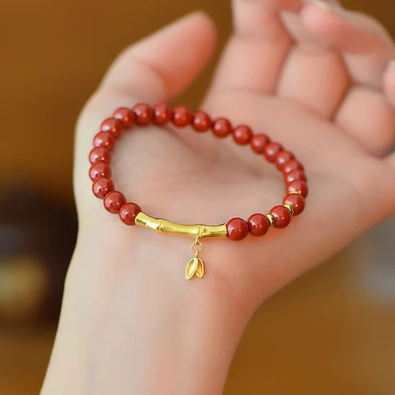 Nimara Ritual Bamboo Cinnabar 925 Sterling Silver Concentration Bracelet