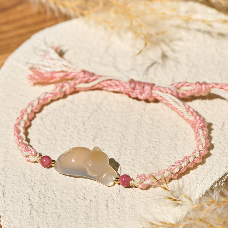 Nimara Ritual Chalcedony Cat Positive Harmony Bracelet