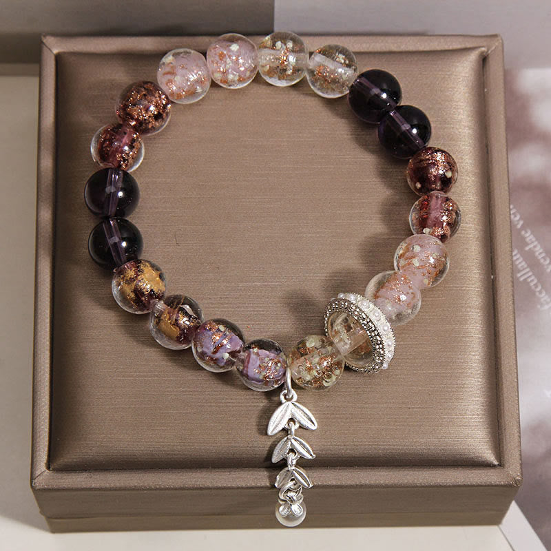 Nimara Ritual Liuli Glass Bead Wheat Ear Charm Bracelet