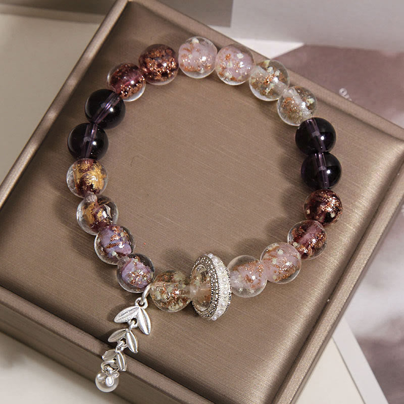 Nimara Ritual Liuli Glass Bead Wheat Ear Charm Bracelet