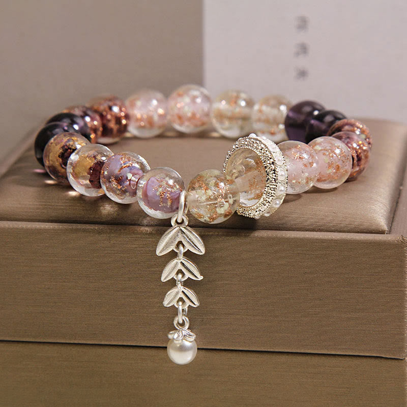 Nimara Ritual Liuli Glass Bead Wheat Ear Charm Bracelet
