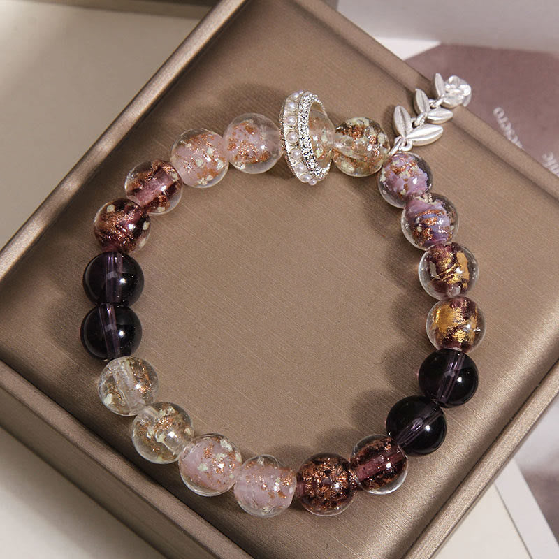 Nimara Ritual Liuli Glass Bead Wheat Ear Charm Bracelet