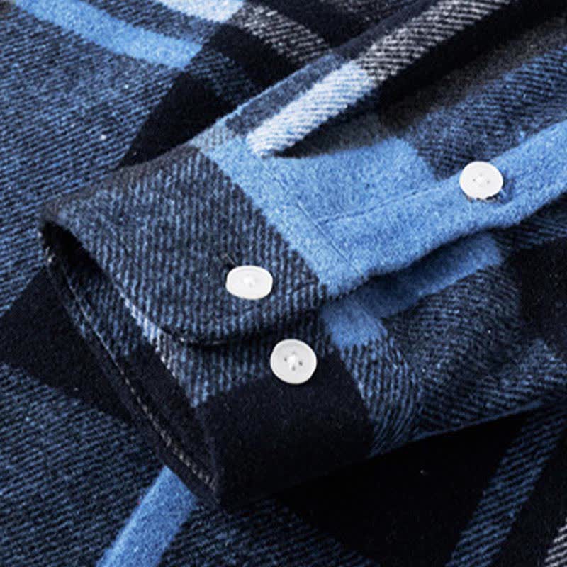 Nimara Ritual Commute Multicolor Plaid Button Men's Cotton Long Sleeve Shirts With Pocket