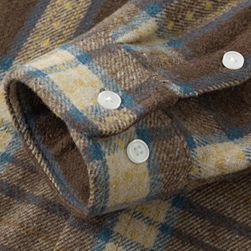 Nimara Ritual Commute Multicolor Plaid Button Men's Cotton Long Sleeve Shirts With Pocket
