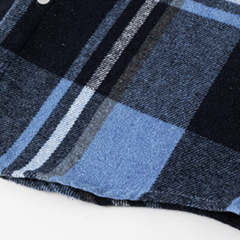 Nimara Ritual Commute Multicolor Plaid Button Men's Cotton Long Sleeve Shirts With Pocket
