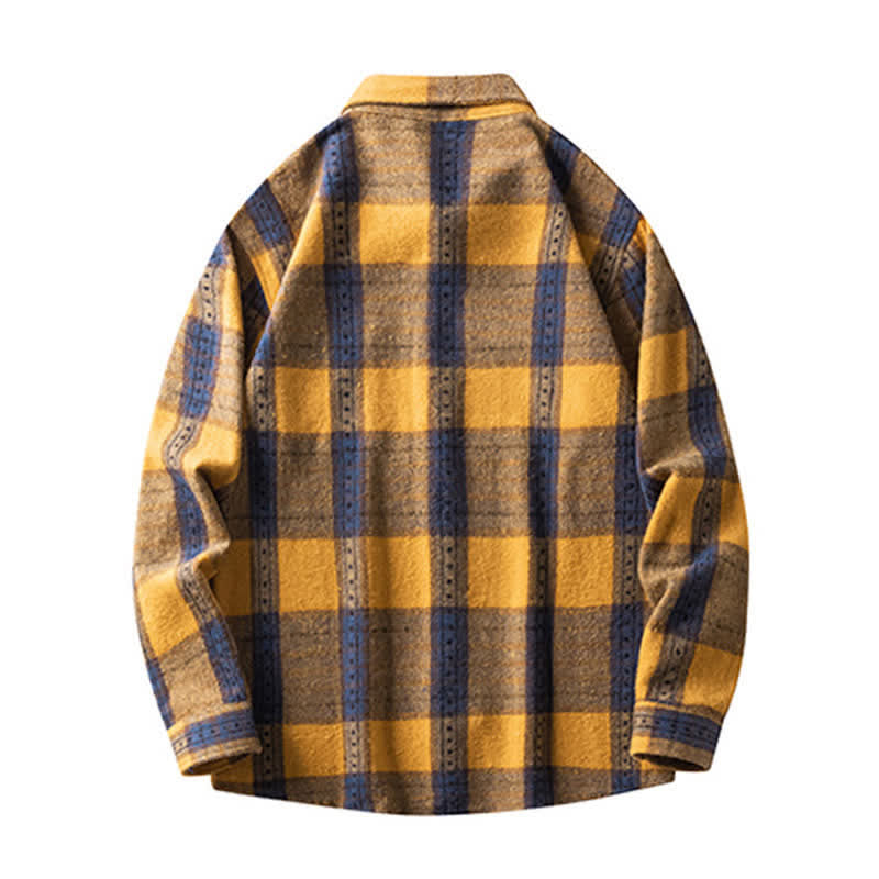 Nimara Ritual Commute Multicolor Plaid Button Men's Cotton Long Sleeve Shirts With Pocket