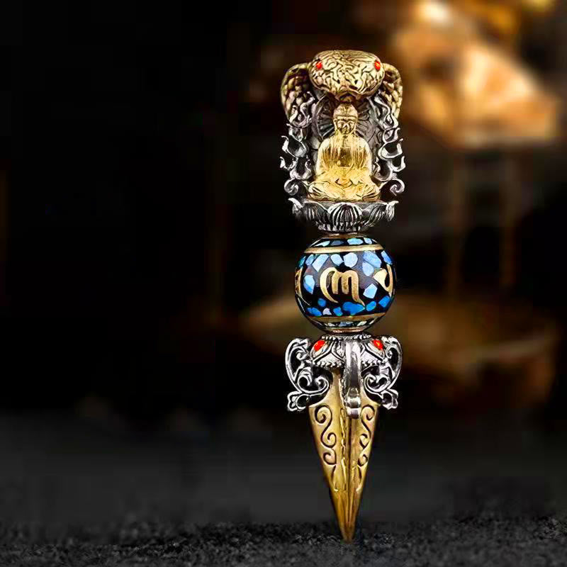Nimara Ritual Tibetan Om Mani Padme Hum Buddha Wealth Rotation Necklace Vajra Pendant