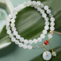 Nimara Ritual Jade Peace Buckle Luck Abundance Double Wrap Bracelet