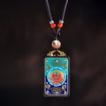 Nimara Ritual Medicine Buddha Ebony Wood Peace Necklace Pendant