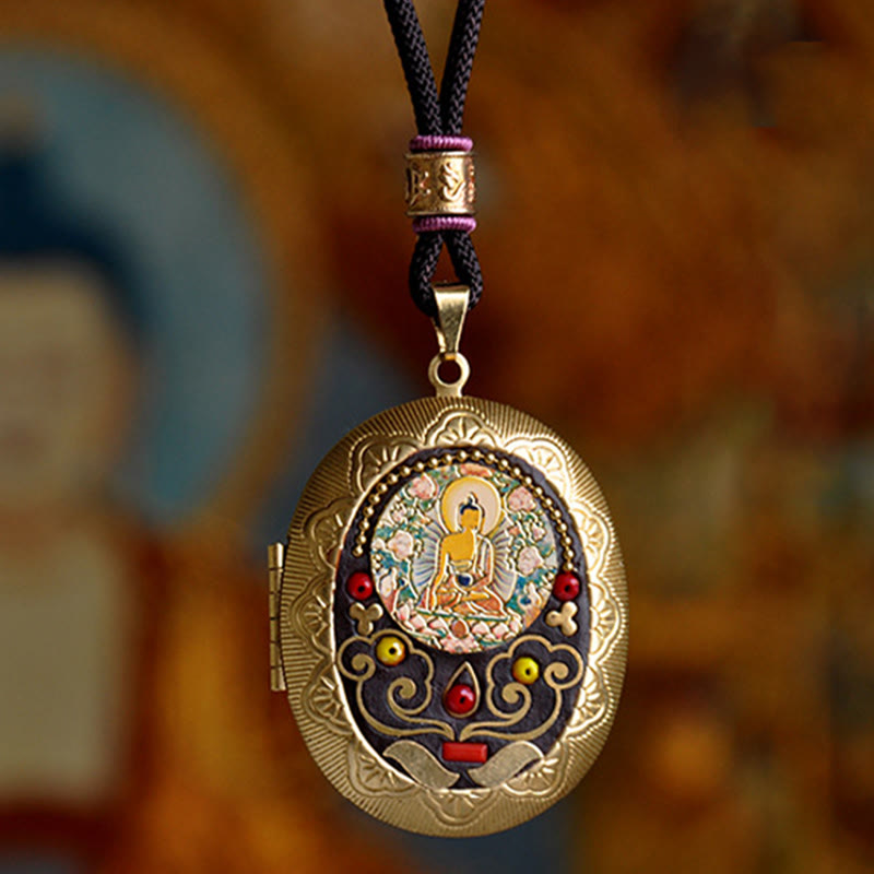 Nimara Ritual Copper Kwan Yin Avalokitesvara Zakiram Wealth Pendant Necklace