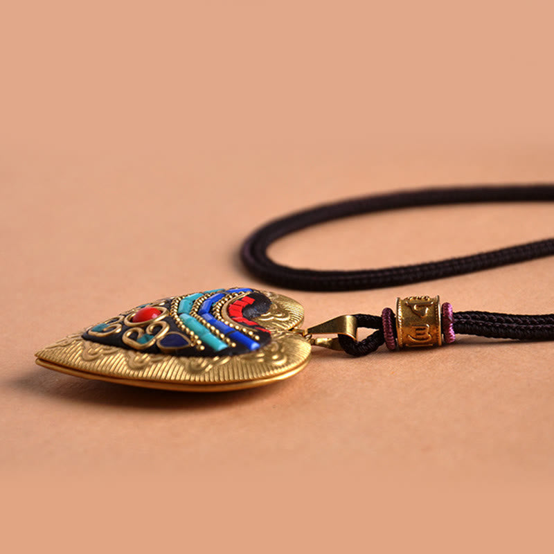 Nimara Ritual Copper Kwan Yin Avalokitesvara Zakiram Wealth Pendant Necklace