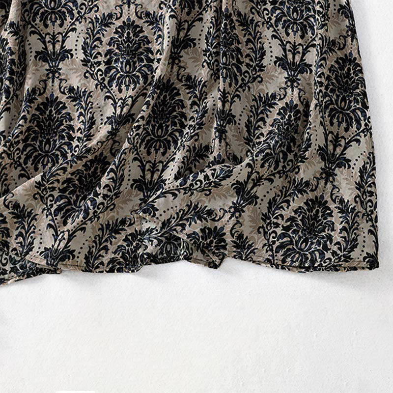 Nimara Ritual Commute Summer Printing Simple Design Crew Neck Sleeveless Midi Dress With Pockets
